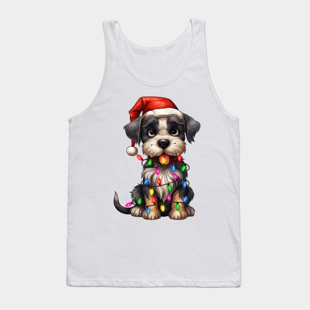 Christmas Standard Schnauzer Tank Top by Chromatic Fusion Studio